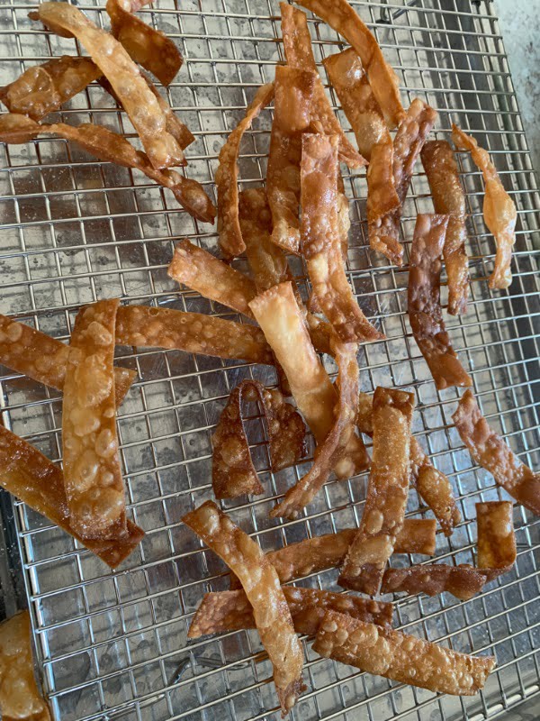 Asian Napa Salad Recipe with crispy nuts or fried wontons