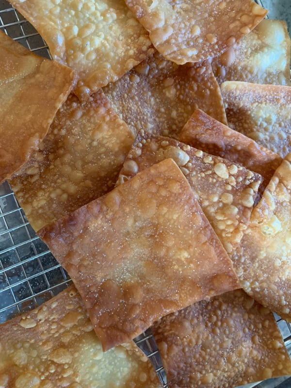 Asian Napa Salad Recipe with crispy nuts or fried wontons