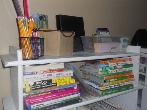 homeschool shelf