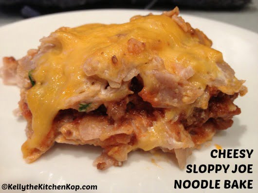 Cheesy sloppy joe noodle bake