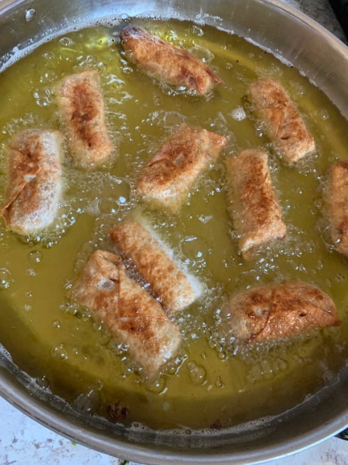egg rolls fried in beef tallow