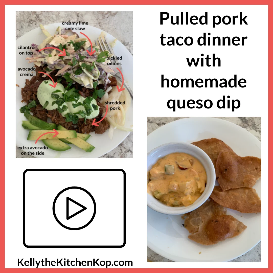 Pulled Pork Tacos with Avocado Lime Crema